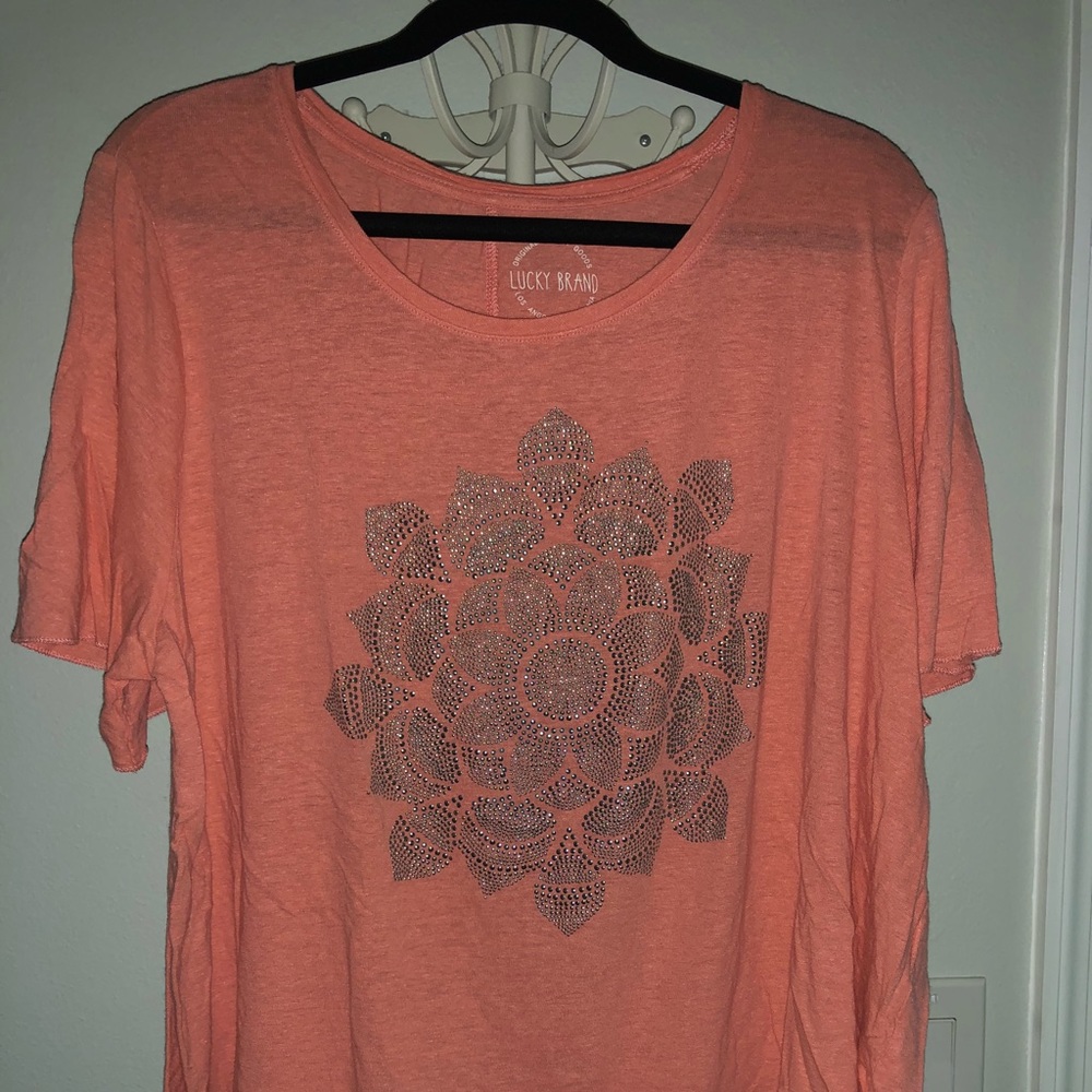 Lucky Brand Peach Floral Top